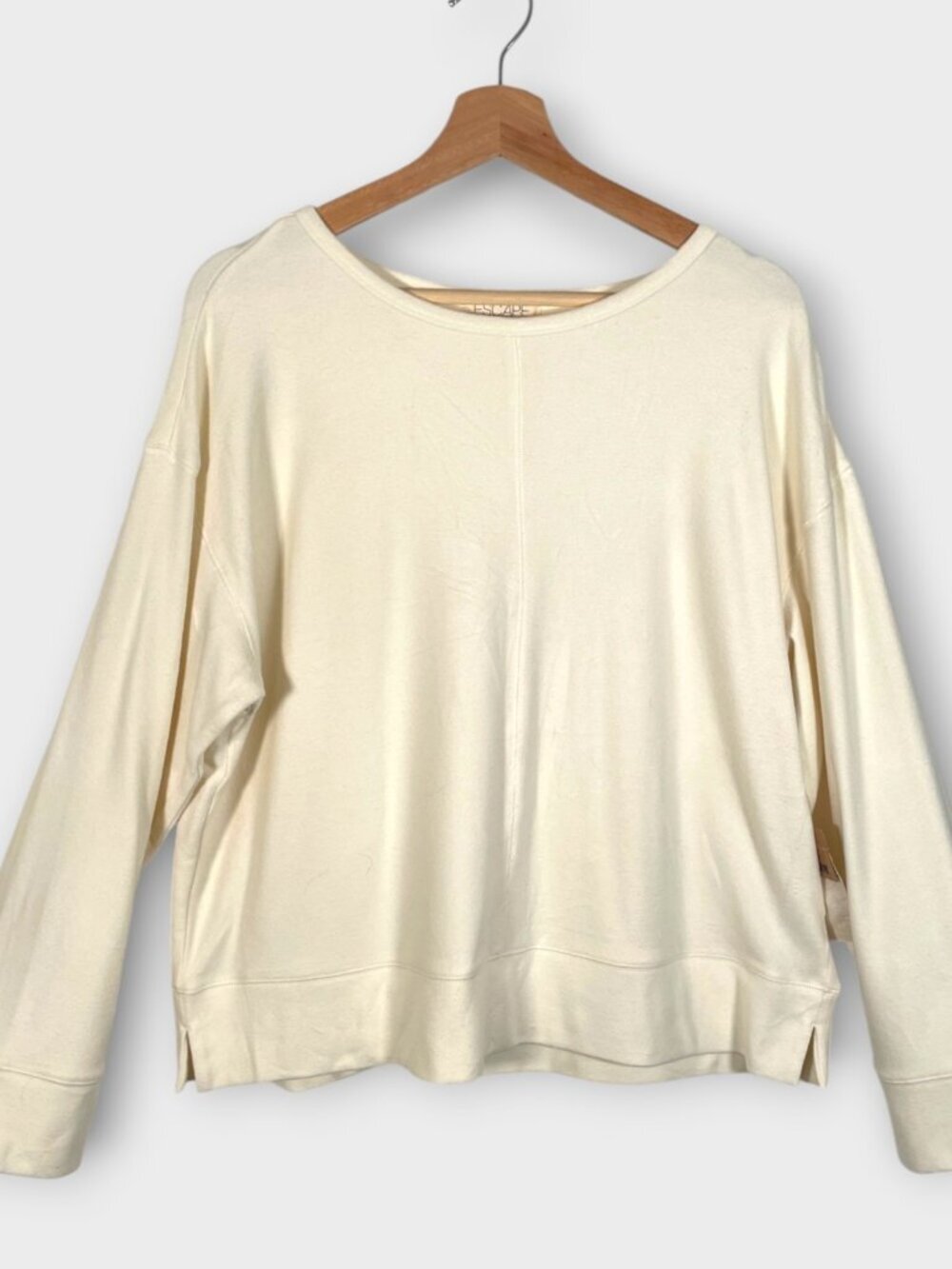 Escape by Habitat Soft Popover Top Sweatshirt LARGE Ivory Oversized NEW